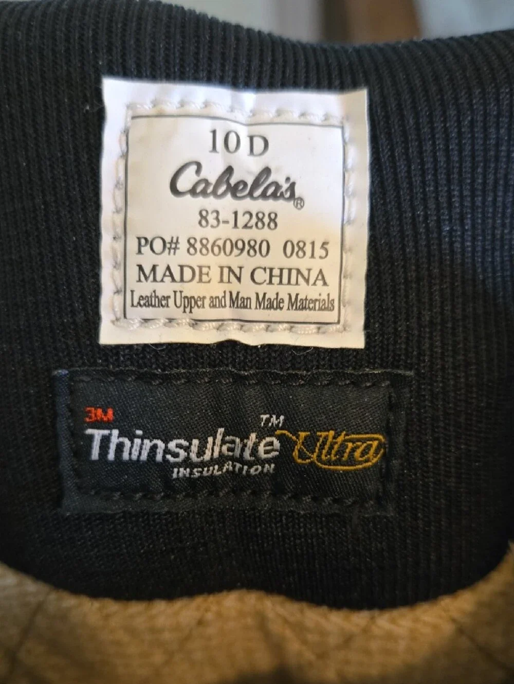 Cabela's Dry Plus Thinsulate Ultra Men Black Leather Snow Hunting Boots Sz 10 D